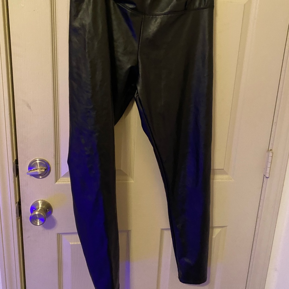 Black leather pants
